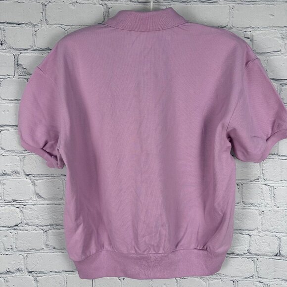 NWOT Everlane Women's The Organic Cotton Big Polo Short Sleeve Shirt Top, Mauve - Picture 7 of 12